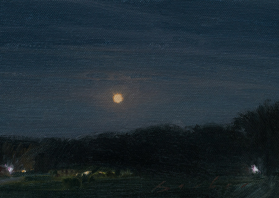 painting titled neighborhood moonrise 1