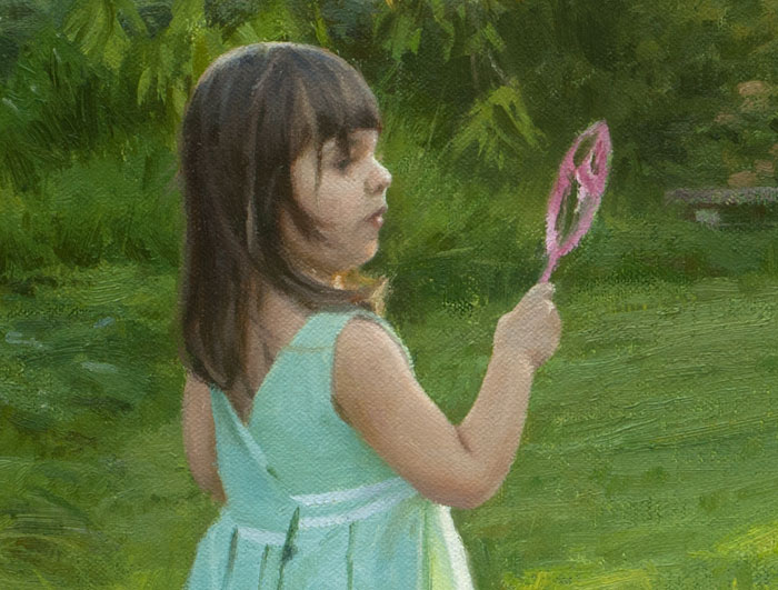detail of painting titled summer bubbles