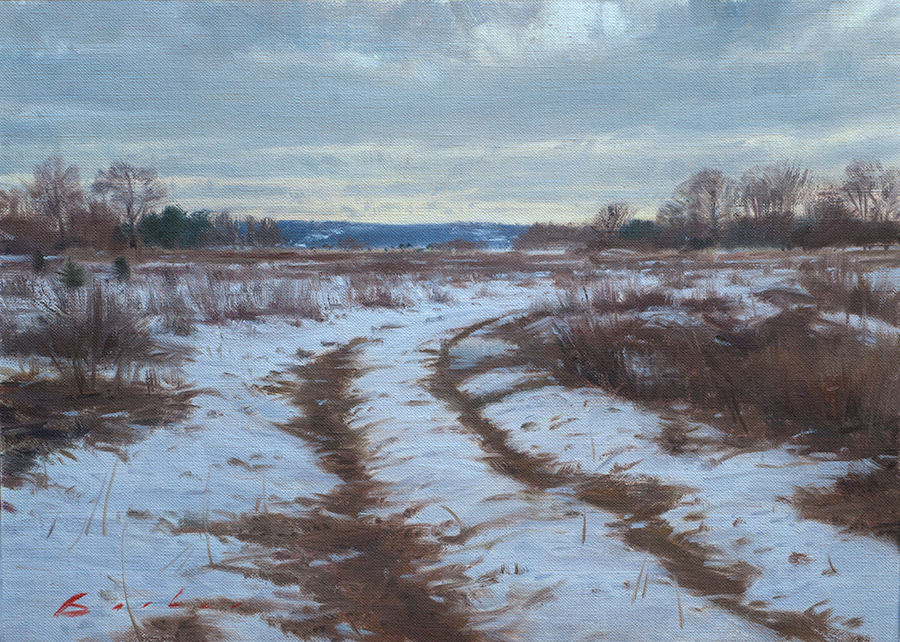 painting titled winter meadow